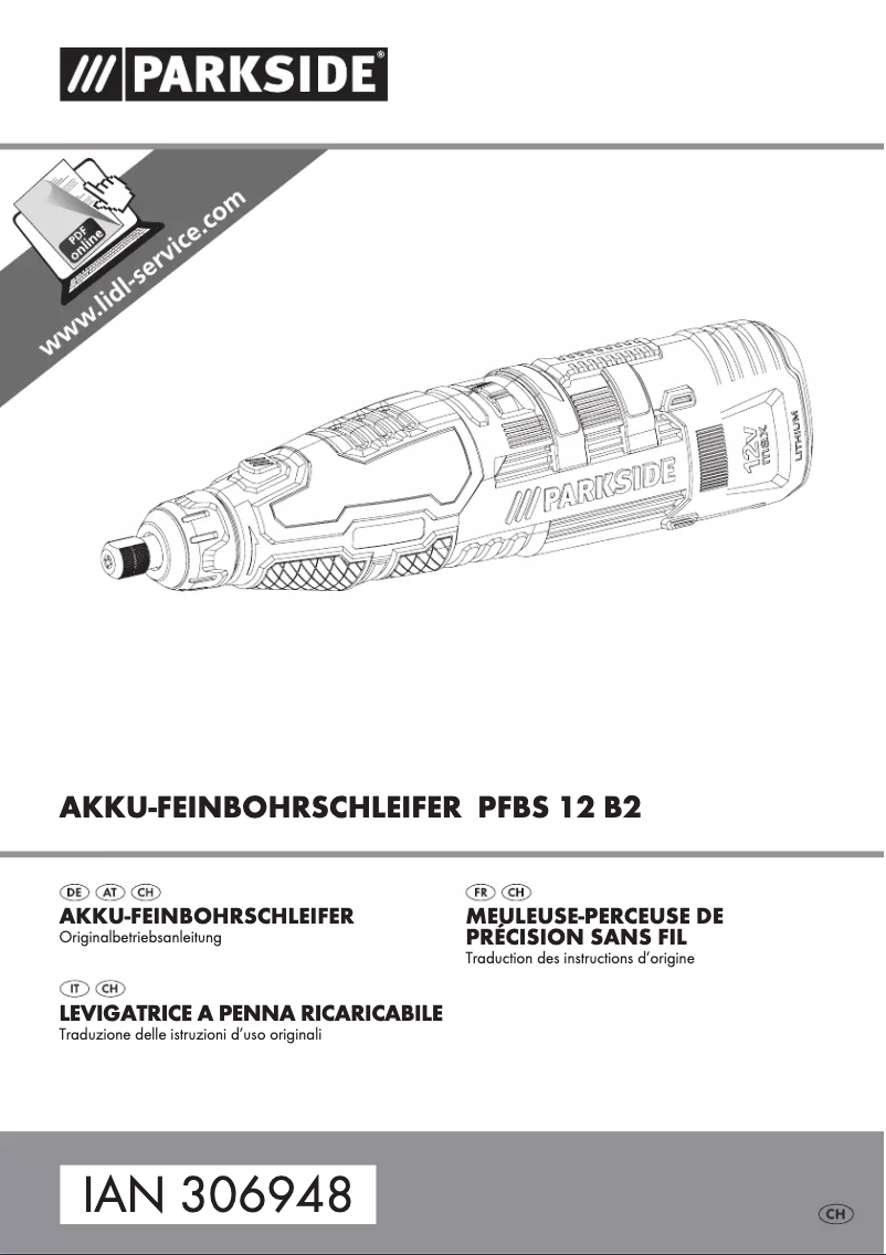 Page n°1 - Manuel utilisateur Parkside PFBS 12 B2