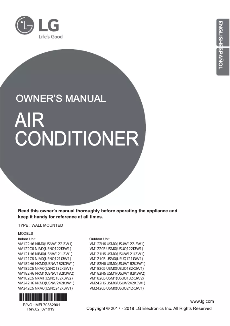 Página 1 del manual Manual de usuario LG VM122H6