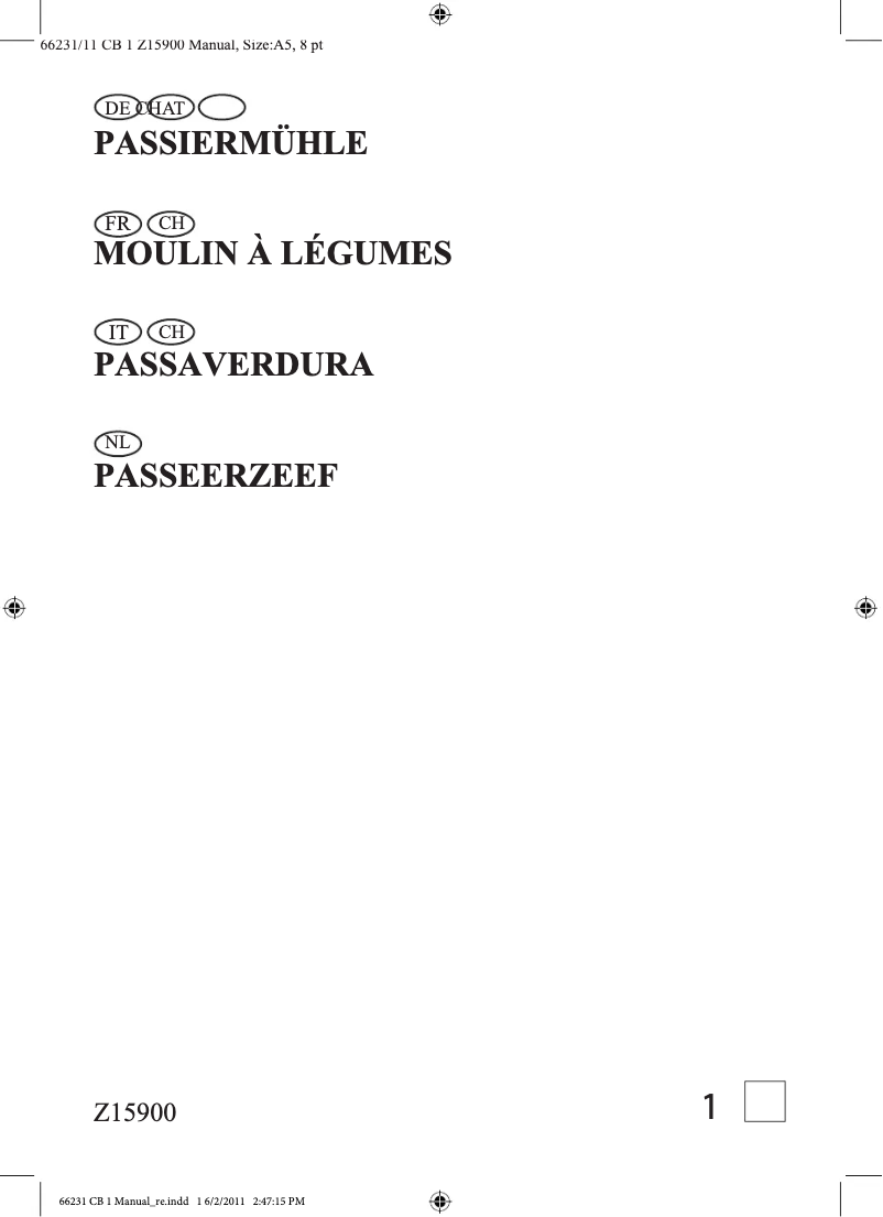 Page n°1 - Manuel utilisateur Ernesto Z15900