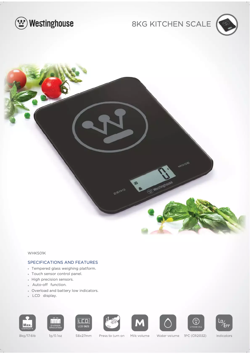 Page n°1 - Fiche technique Westinghouse WHKS01K