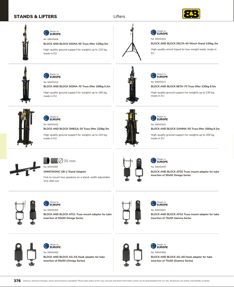 Page n°1 - Catalogue Block & Block BETA-70