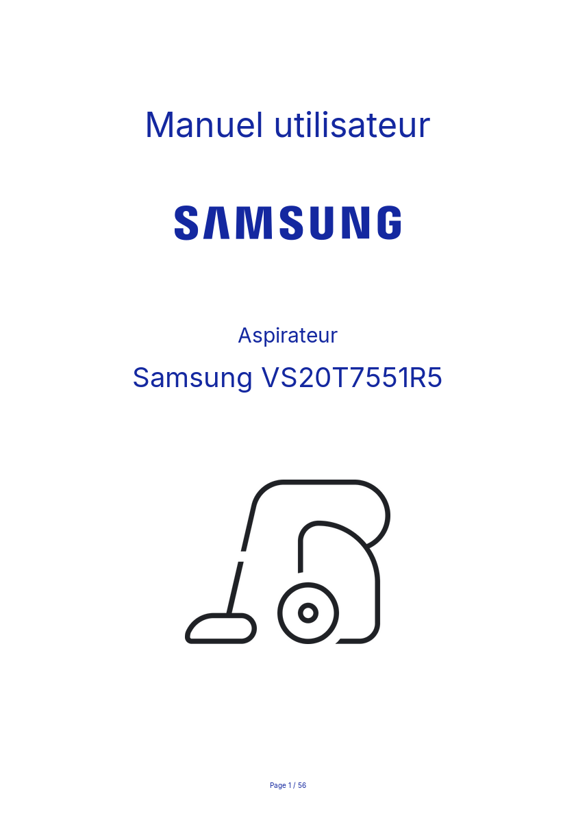 Image de la première page du manuel de l'appareil VS20T7551R5