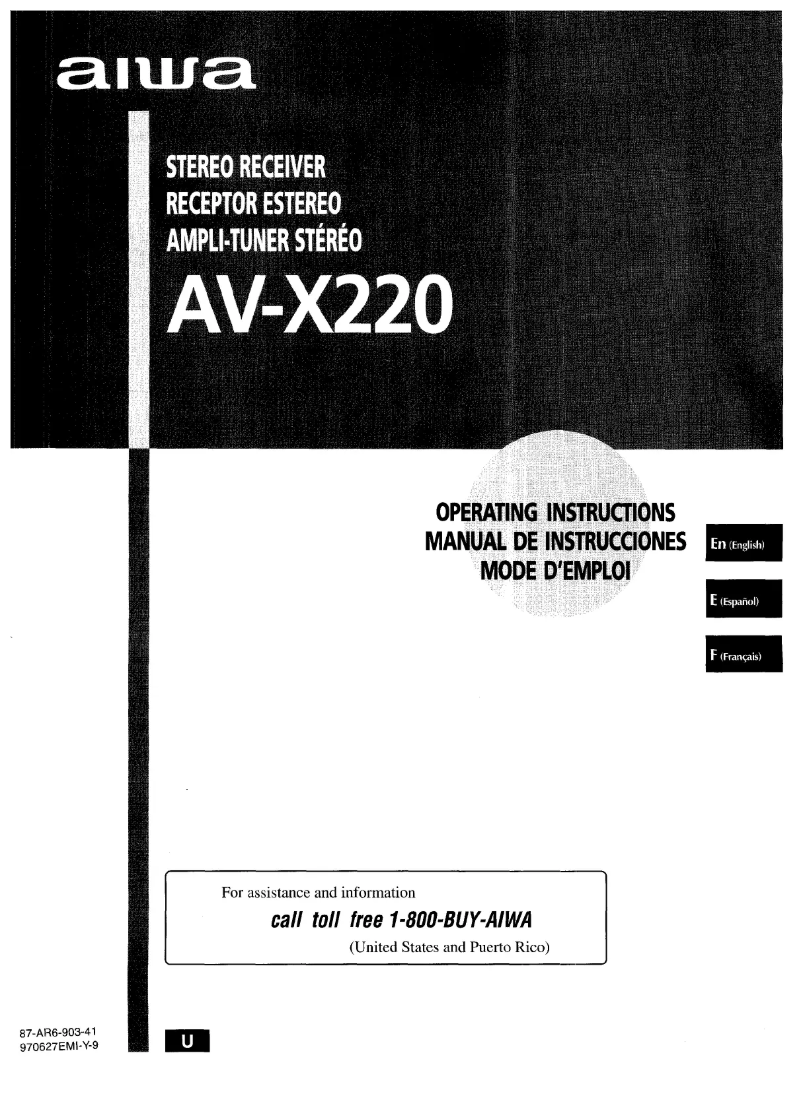 Page n°1 - Manuel utilisateur Aiwa AV-X220