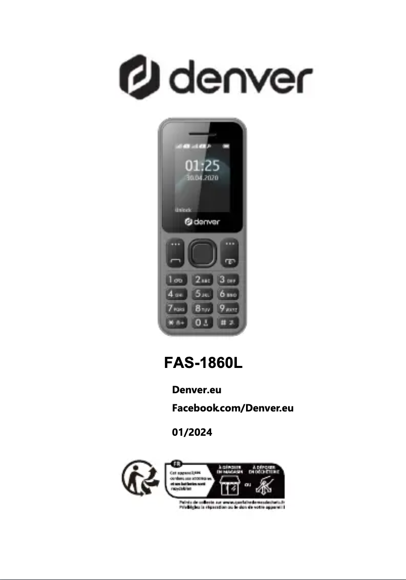 Image de la première page du manuel de l'appareil FAS-1860L