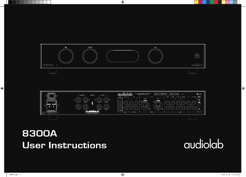 Page 1 de la notice Manuel utilisateur Audiolab 8300A