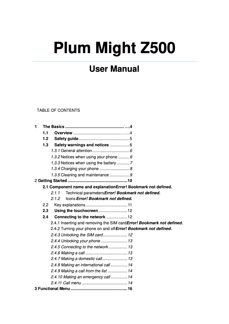 Página 1 del manual Manual de usuario Plum Might LTE