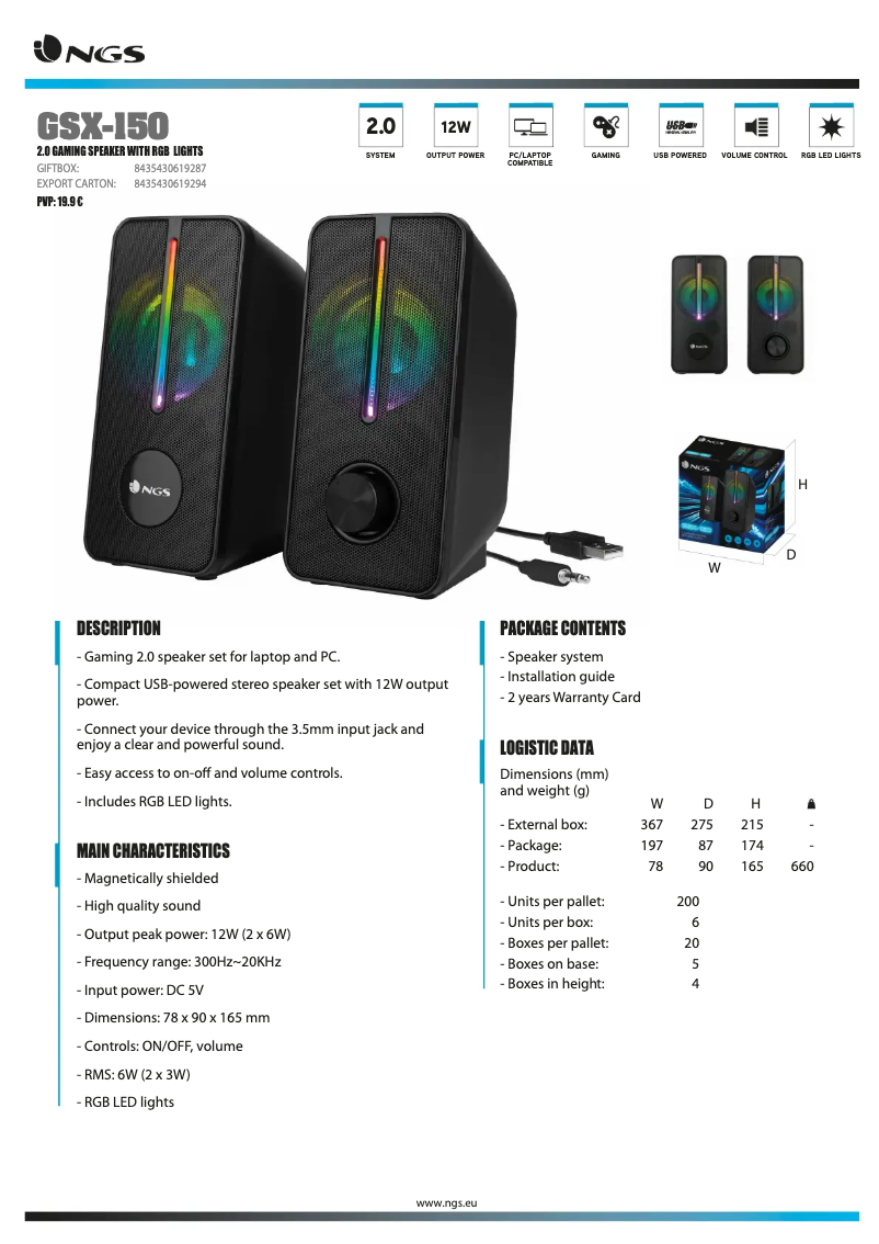 Page 1 de la notice Manuel utilisateur NGS GSX-150
