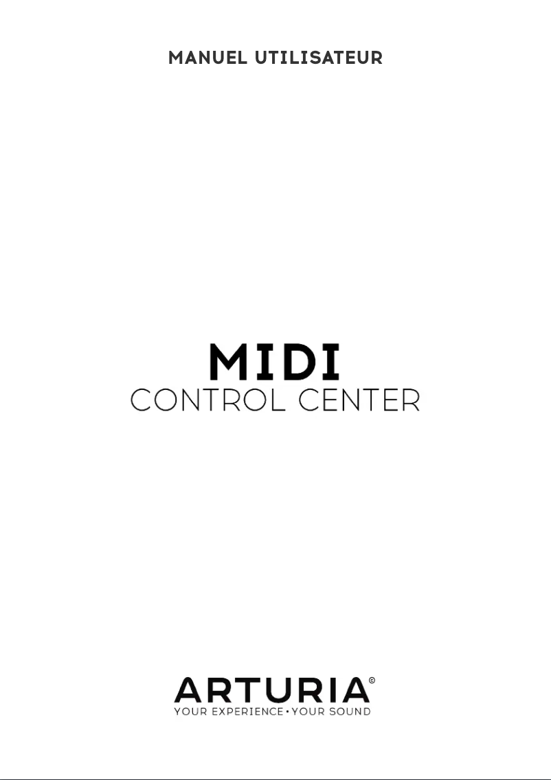 Page n°1 - Manuel utilisateur Arturia Midi Control Center