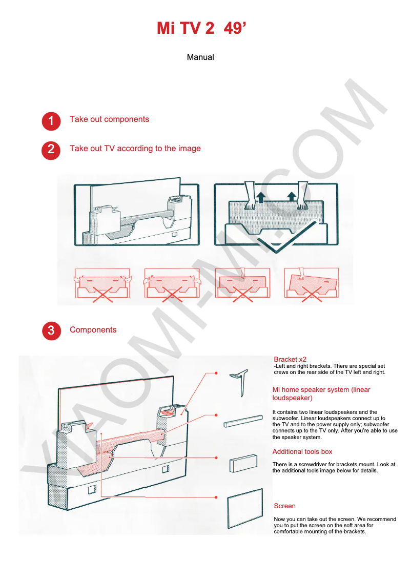 Page 1 de la notice Manuel utilisateur Xiaomi Mi TV 2 49"