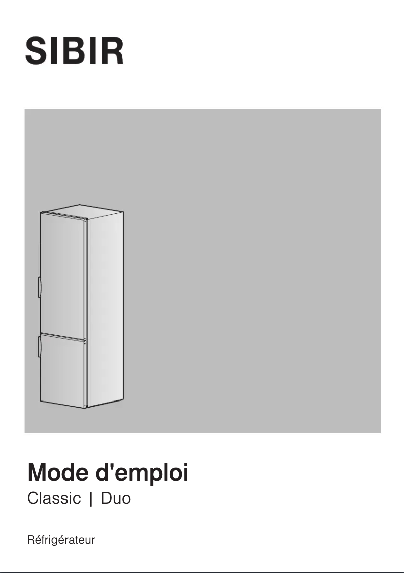 Page 1 de la notice Manuel utilisateur SIBIR Duo