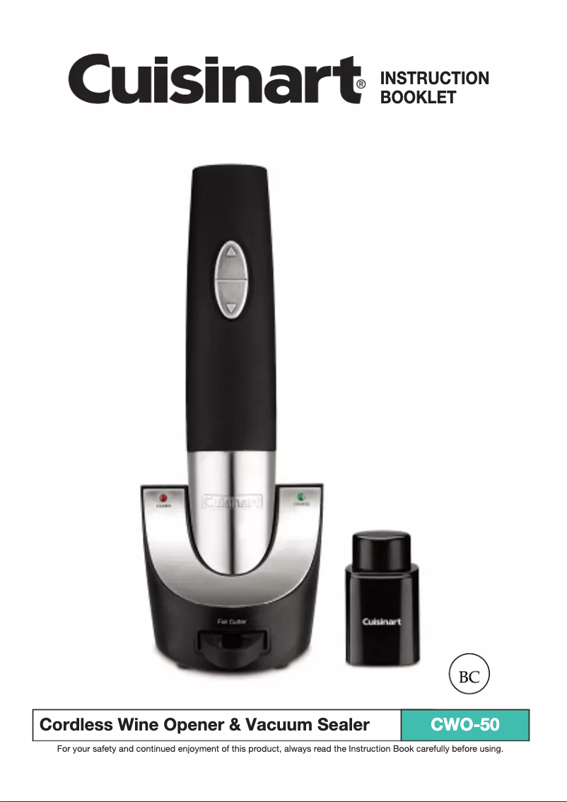 Page 1 de la notice Manuel utilisateur Cuisinart CWO-50