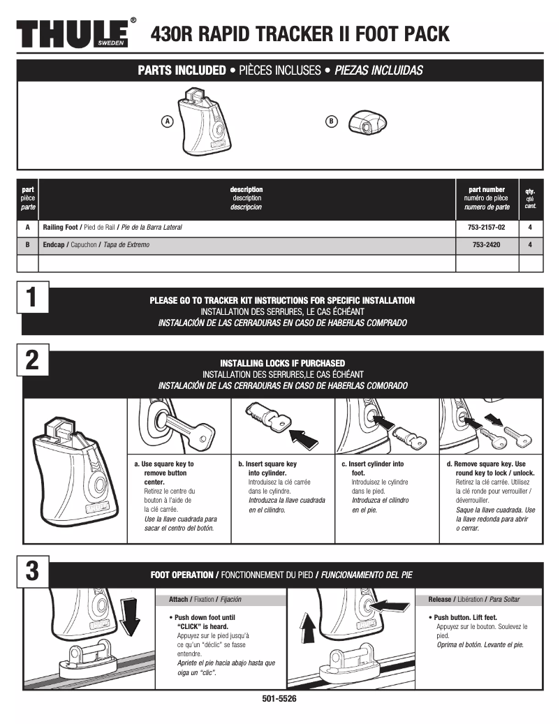 Page 1 de la notice Manuel utilisateur Thule Rapid Tracker II 430R