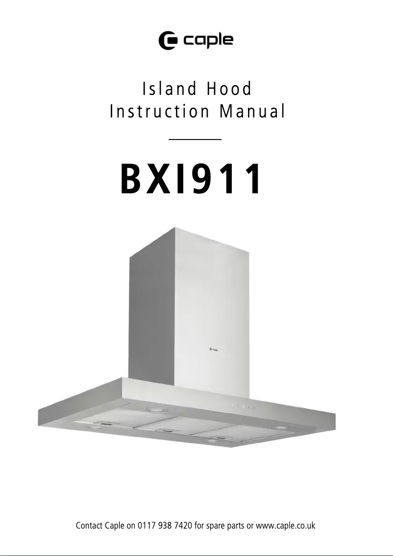 Page 1 de la notice Manuel utilisateur Caple BXI911