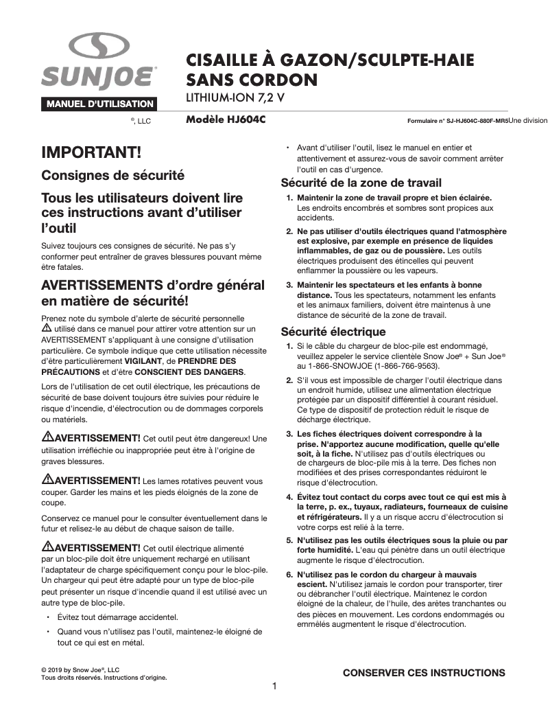 Image de la première page du manuel de l'appareil HJ604C-SJB
