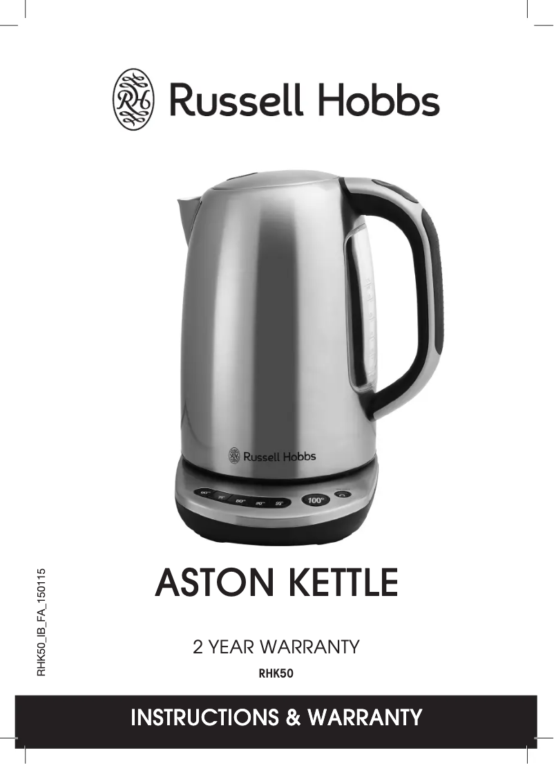 Page n°1 - Manuel utilisateur Russell Hobbs Aston RHK50