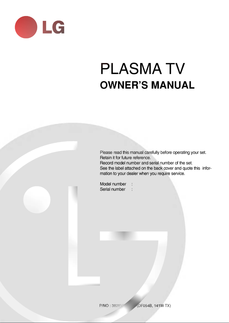 Página 1 del manual Manual de usuario LG 50PX4D