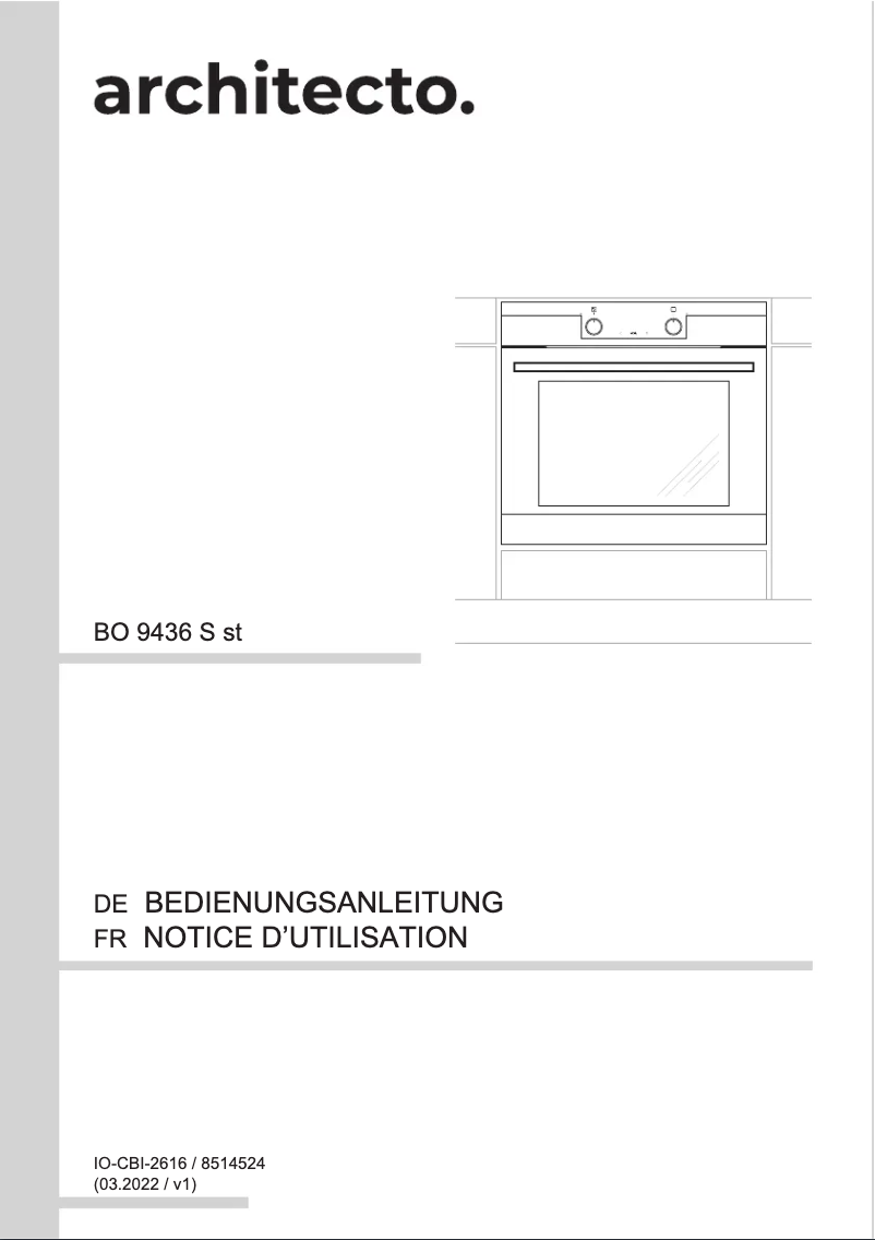 Page n°1 - Manuel utilisateur Amica BO 9436 S st