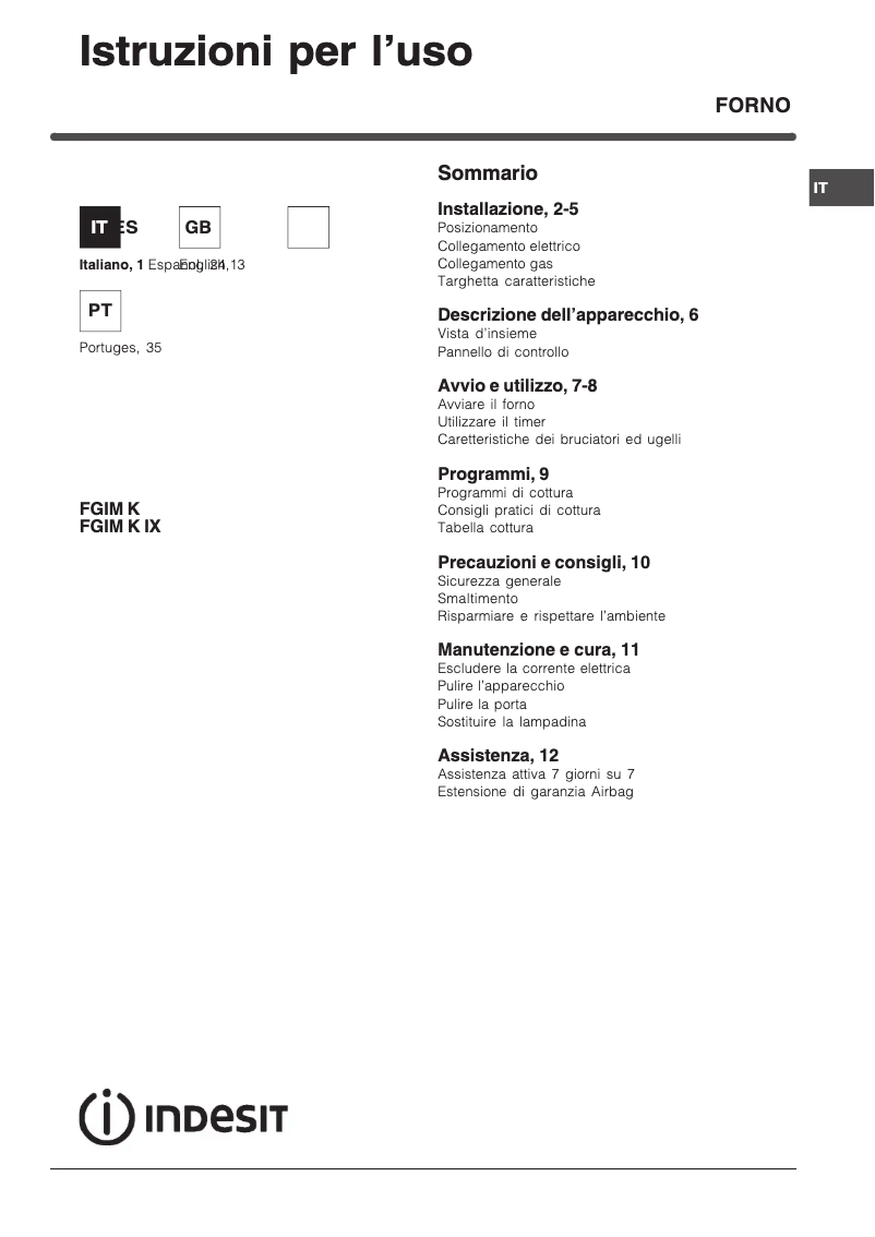 Image de la première page du manuel de l'appareil FGIM K IX