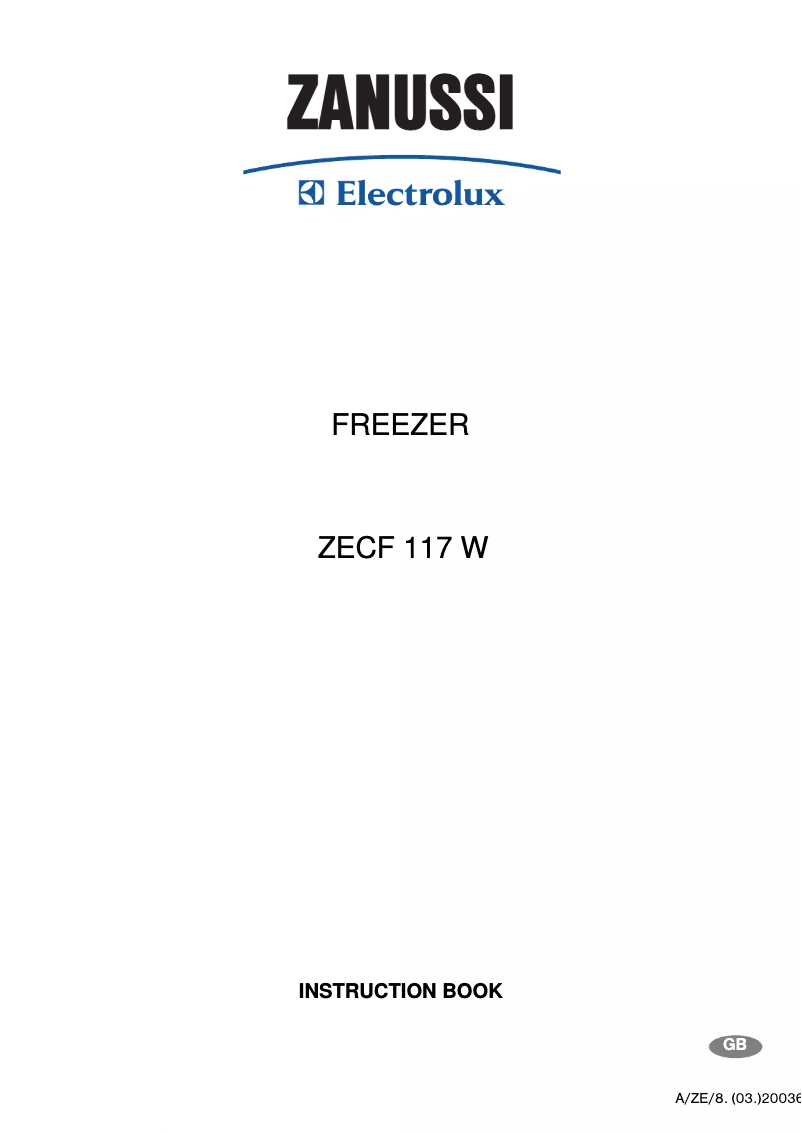 Page 1 de la notice Manuel utilisateur Zanussi-Electrolux ZECF117W