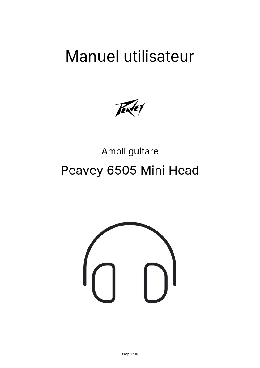 Image de la première page du manuel de l'appareil 6505 Mini Head