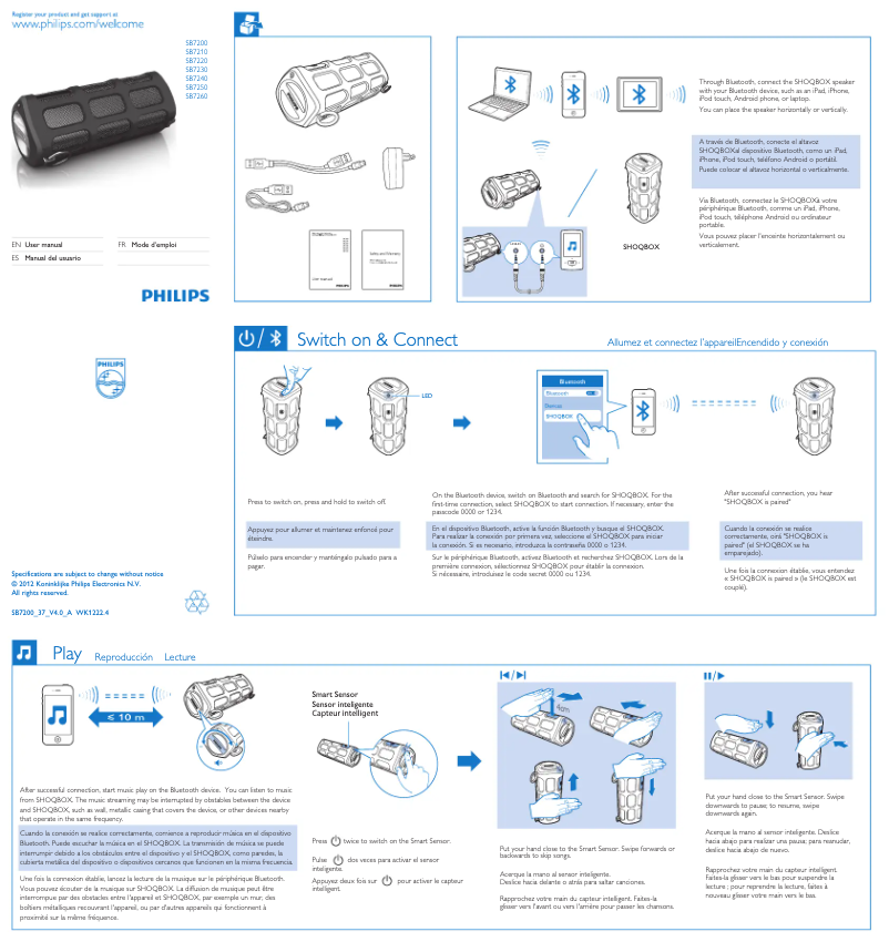 Page n°1 - Manuel utilisateur Philips Shoqbox SB7200
