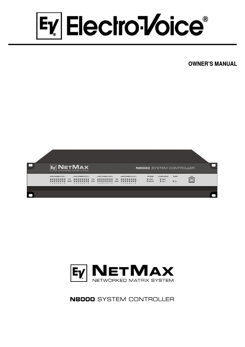 Page 1 de la notice Manuel utilisateur Electro-Voice NetMax N8000
