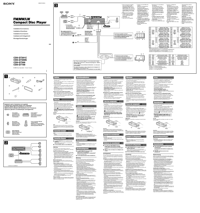 Image de la première page du manuel de l'appareil CDX-GT201C
