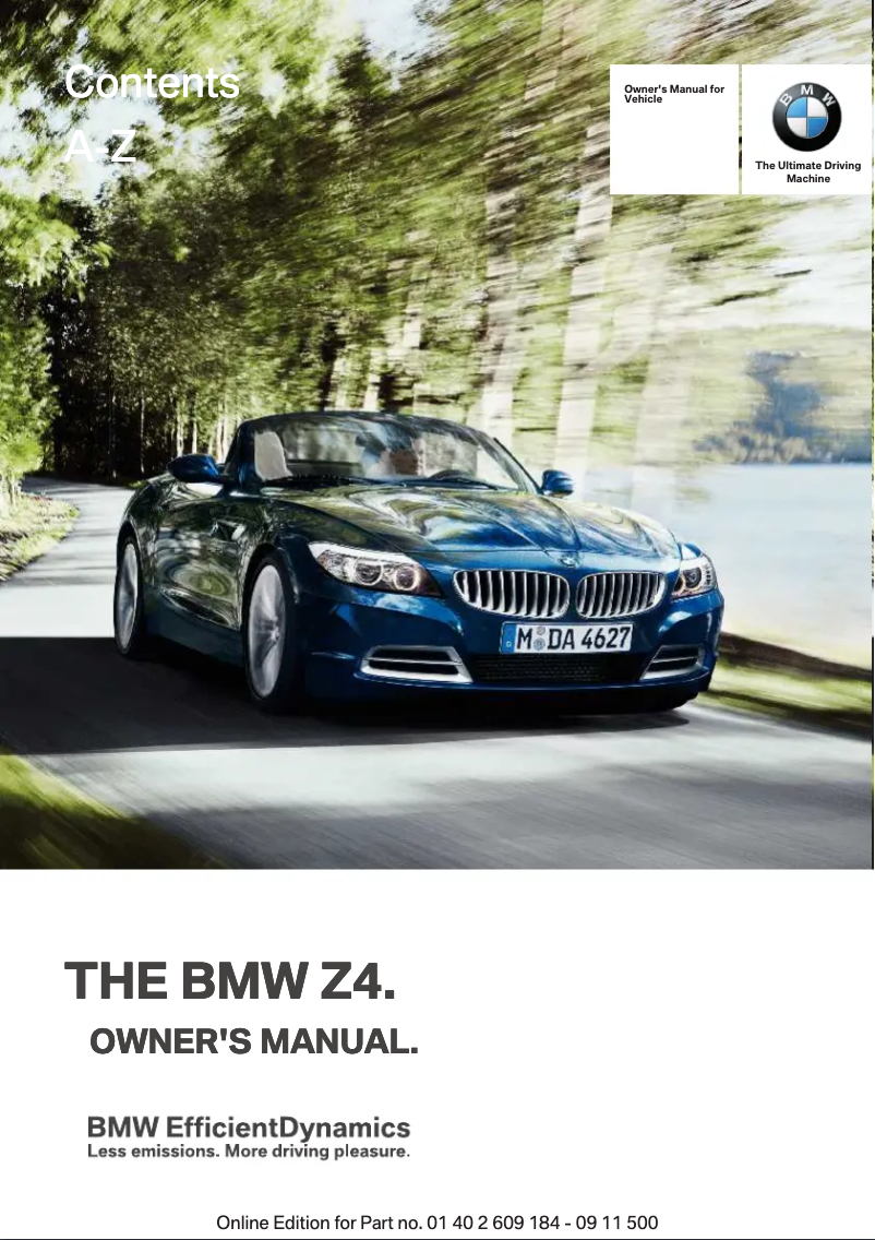 Image de la première page du manuel de l'appareil Z4 sDrive35is (2013)