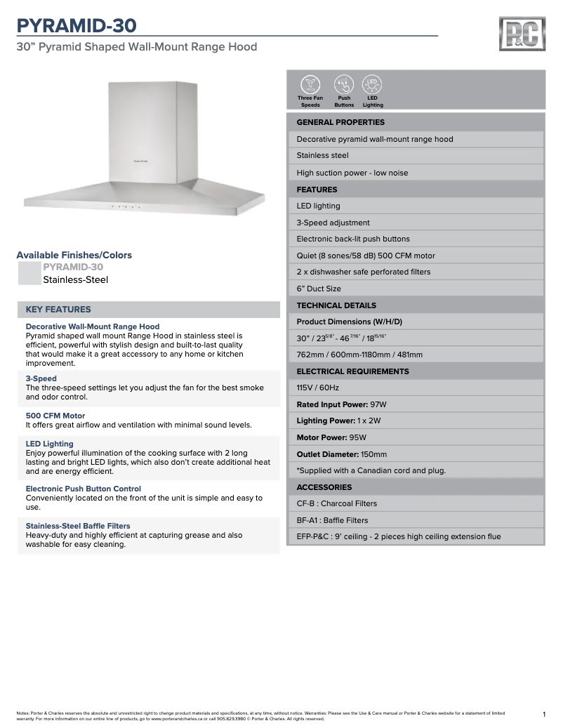 Image de la première page du manuel de l'appareil PYRAMID-30