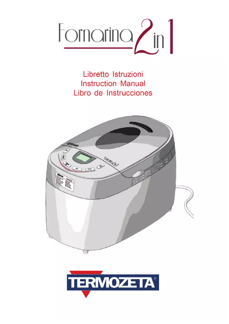 Page 1 de la notice Manuel utilisateur Termozeta Fornarina 2 IN 1 76002