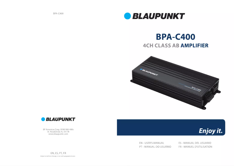Página 1 del manual Manual de usuario Blaupunkt BPA-C400