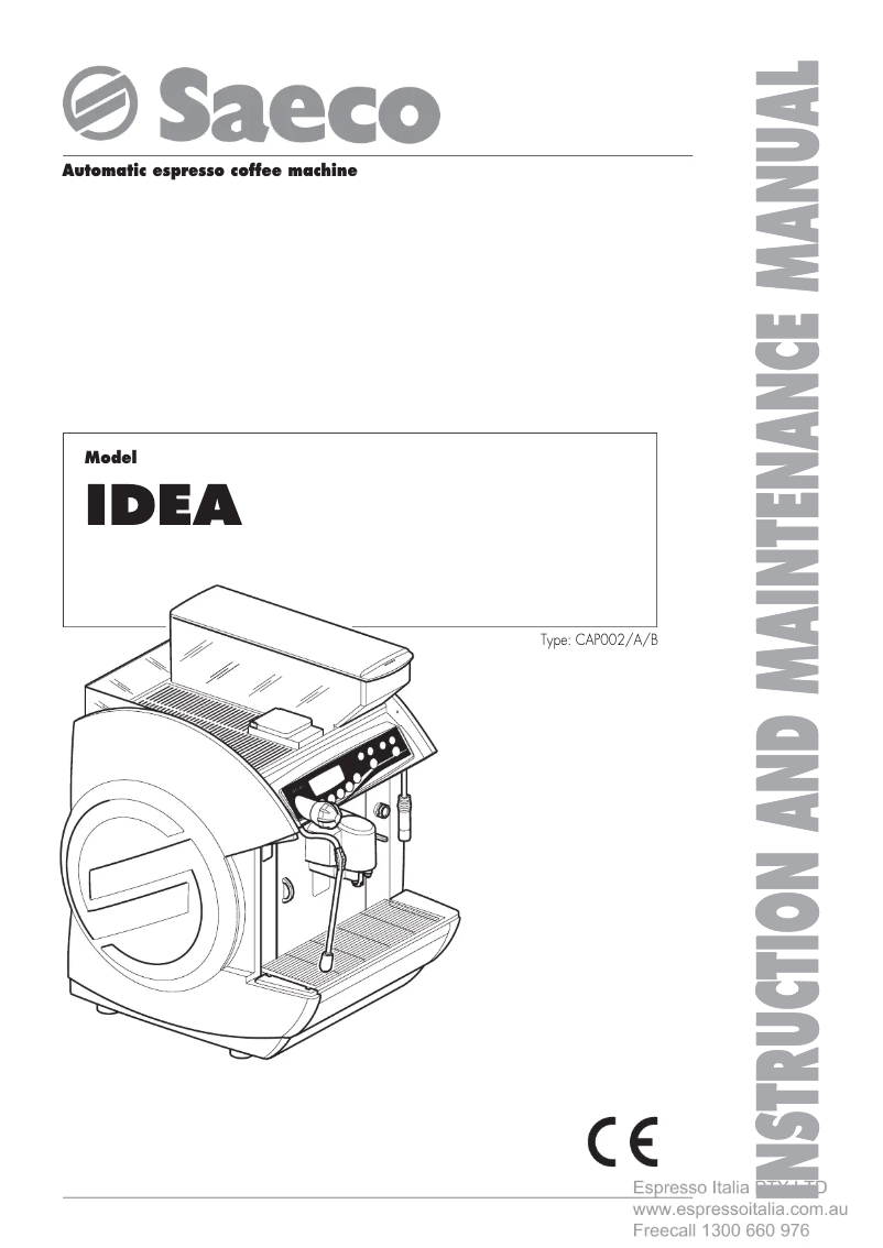 Página 1 del manual Manual de usuario Philips Saeco Idea CAP002