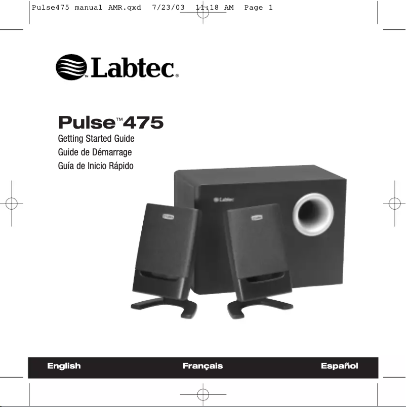 Page n°1 - Manuel utilisateur Labtec Pulse 475