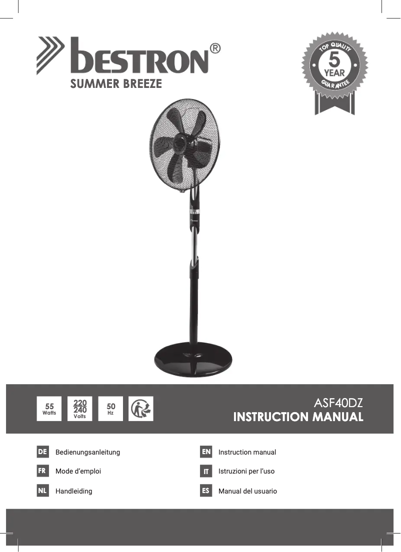 Page n°1 - Mode d'emploi Bestron Summer Breeze ASF40DZ