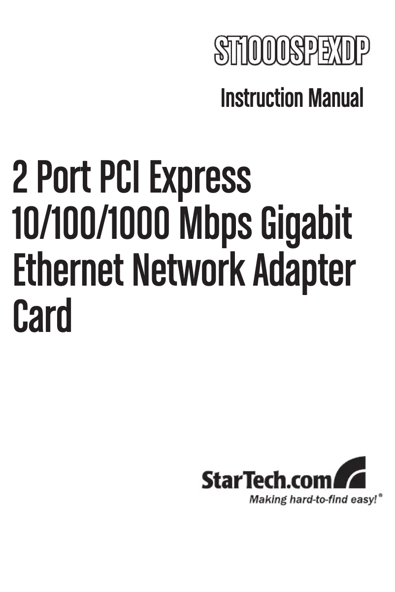 Page n°1 - Manuel utilisateur StarTech.com ST1000SPEXDP