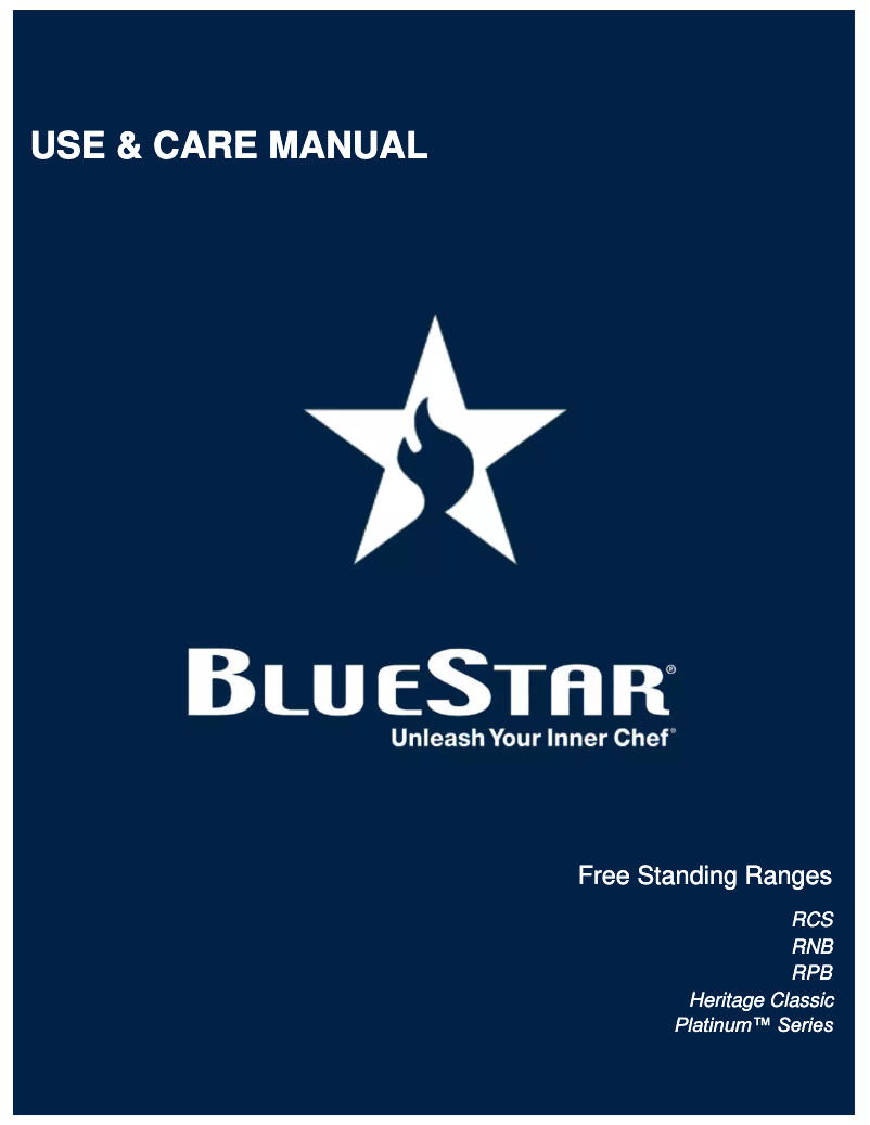 Page n°1 - Manuel utilisateur BlueStar RNB244BV2L