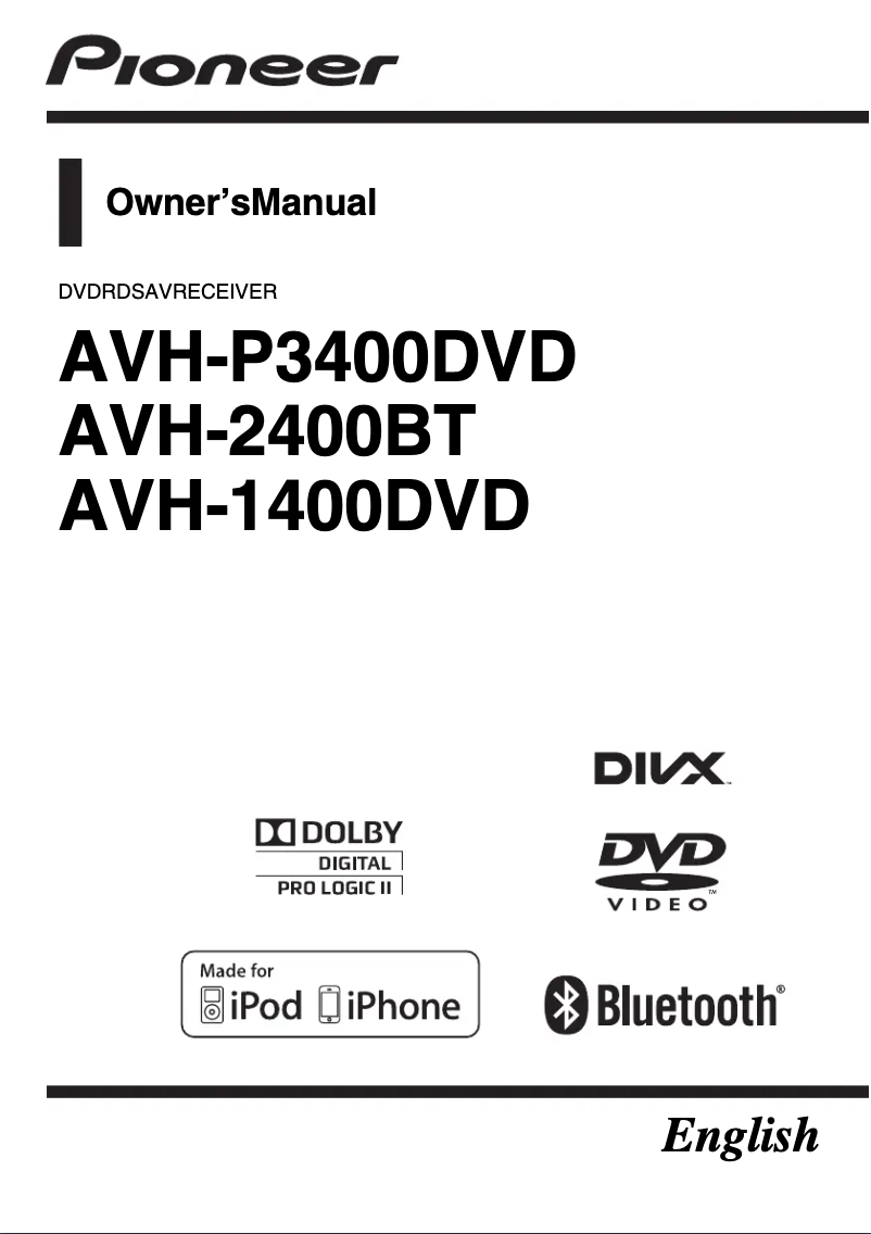 Page 1 de la notice Manuel utilisateur Pioneer AVH-P3400DVD