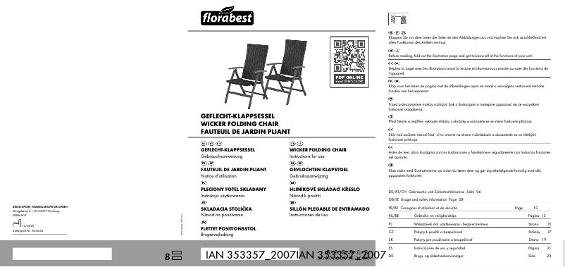 Page 1 de la notice Manuel utilisateur Florabest IAN 353357