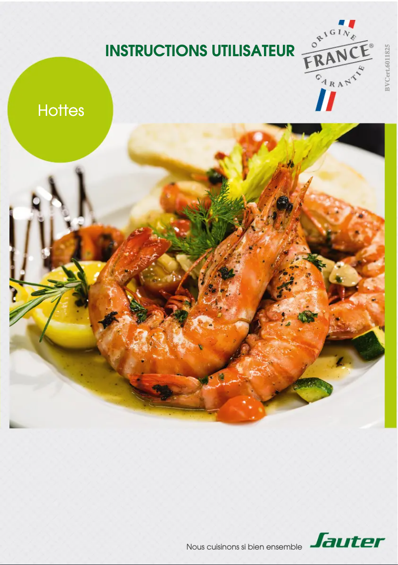 Page 1 of the manual User Manual Sauter SHB9902X