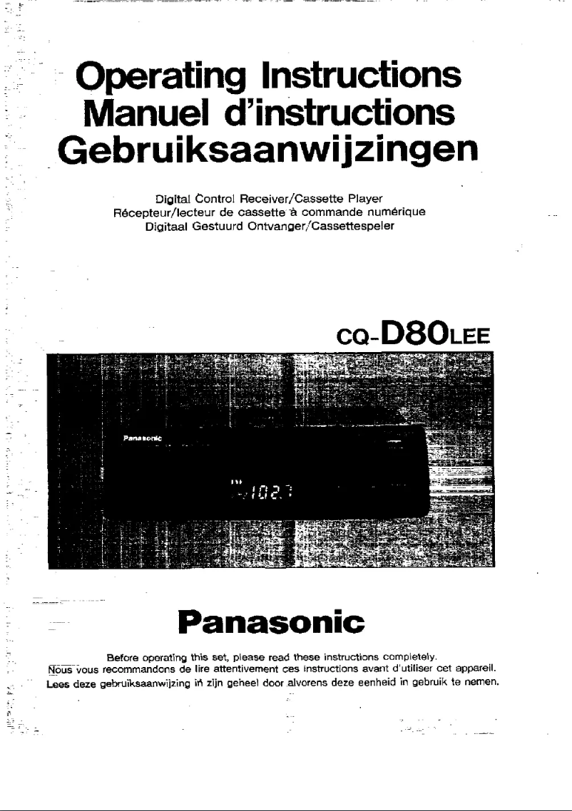 Page 1 of the manual User Manual Panasonic CQ-D80