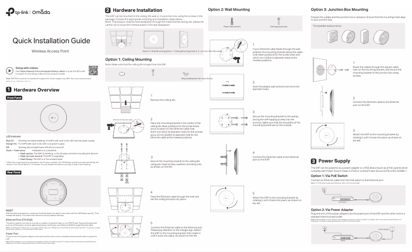 Page n°1 - Guide d'installation TP-Link Omada EAP673