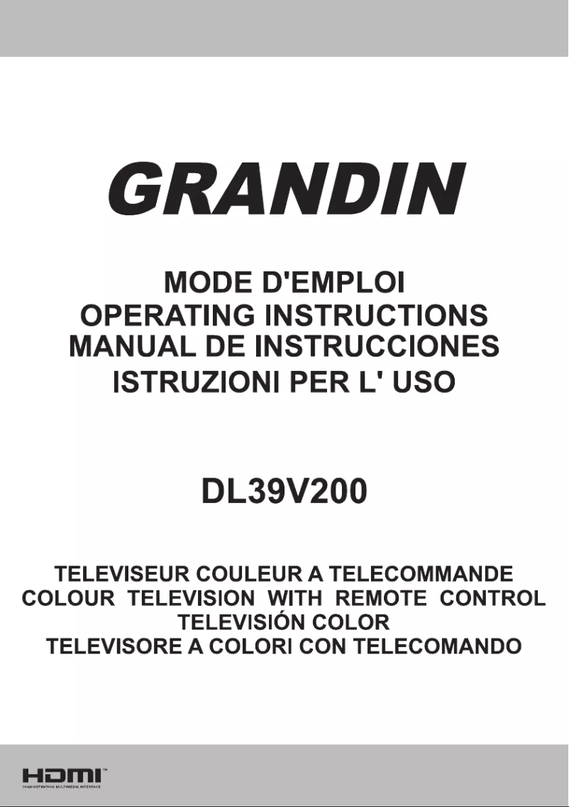 Page 1 de la notice Manuel utilisateur Grandin DL39V200