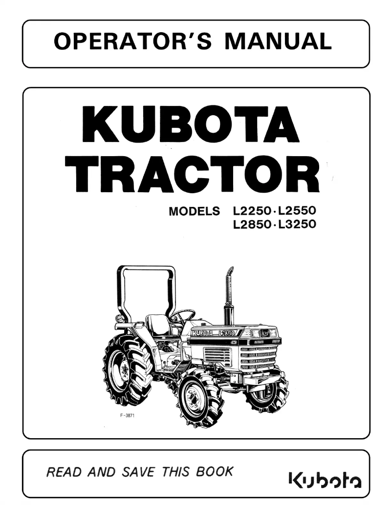 Page 1 of the manual User Manual Kubota L2550