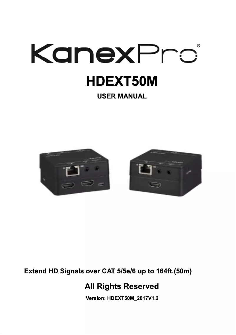 Imagen de la primera página del manual del dispositivo HDEXT50M