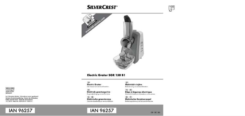 Page 1 of the manual User Manual SilverCrest SGR 150 B1