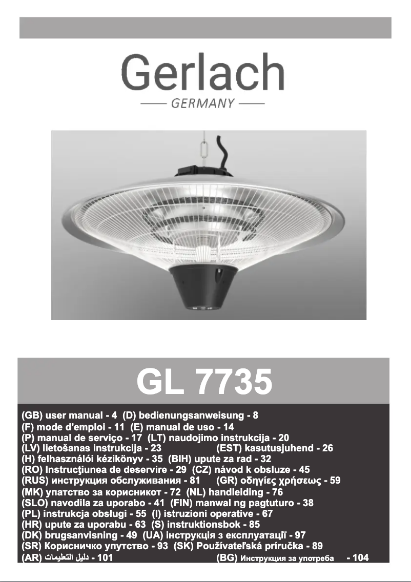 Page 1 de la notice Manuel utilisateur Adler GL 7735