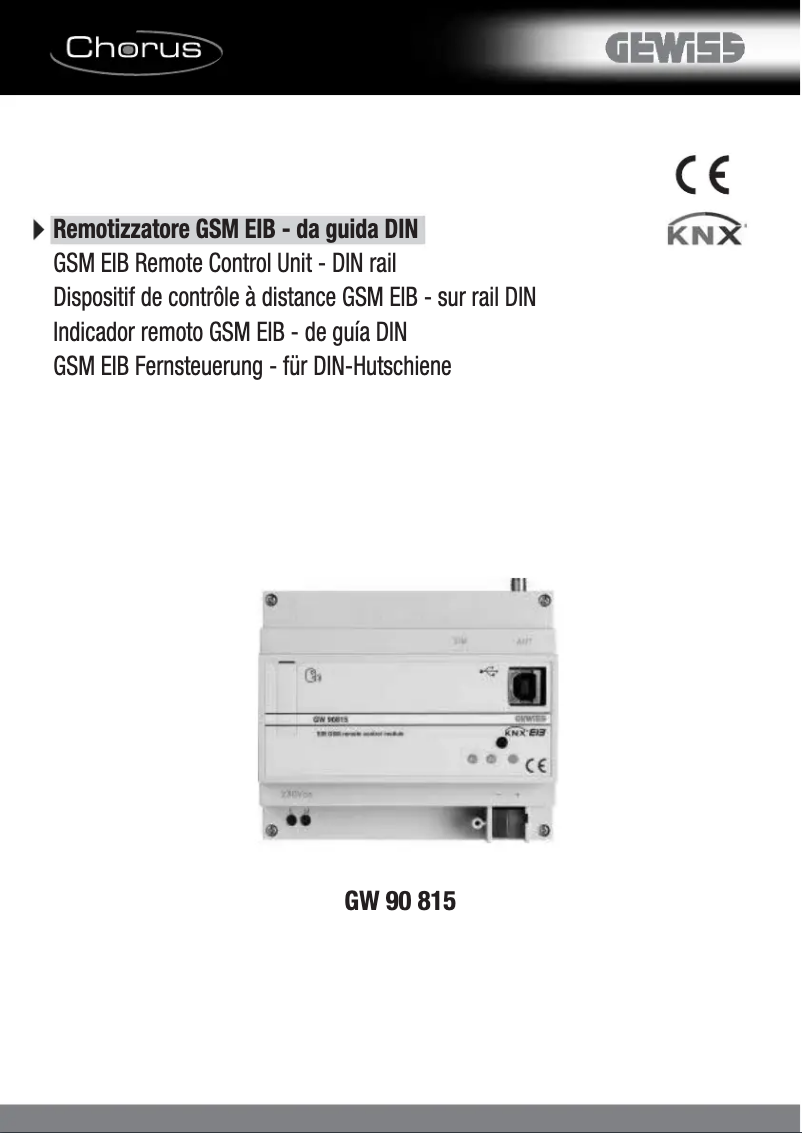 Page 1 of the manual User Manual Gewiss GW90815