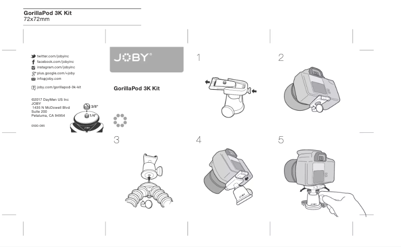 Image de la première page du manuel de l'appareil GorillaPod 3K Kit