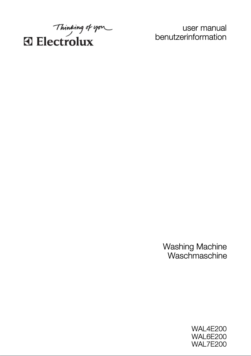 Page n°1 - Manuel utilisateur Electrolux WAL4E200