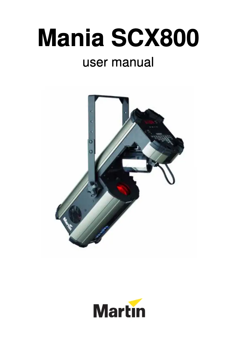 Image de la première page du manuel de l'appareil Mania SCX800